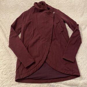 Lululemon Burgundy Cardigan Wrap Shawl Woman Size 8